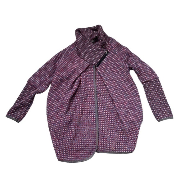 WOOL Blend Draped Oversized Tweed Laggen Look Outerwear Coat - Picture 2 of 12